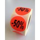 Etiket Ø35mm fluor rood 50% 500/rol Td27511750